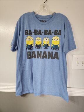 Despicable Me Minions "BA-BA-BA-BA BANANA" Graphic Tee - Light Blue